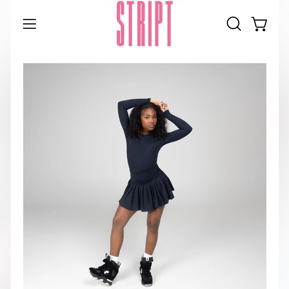 STRIPT Black Long Sleeve Body Suit